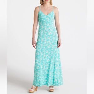 Michael Kors Women's Printed Maxi Sleeveless in Turquoise, Sizes P/L and P/M‎